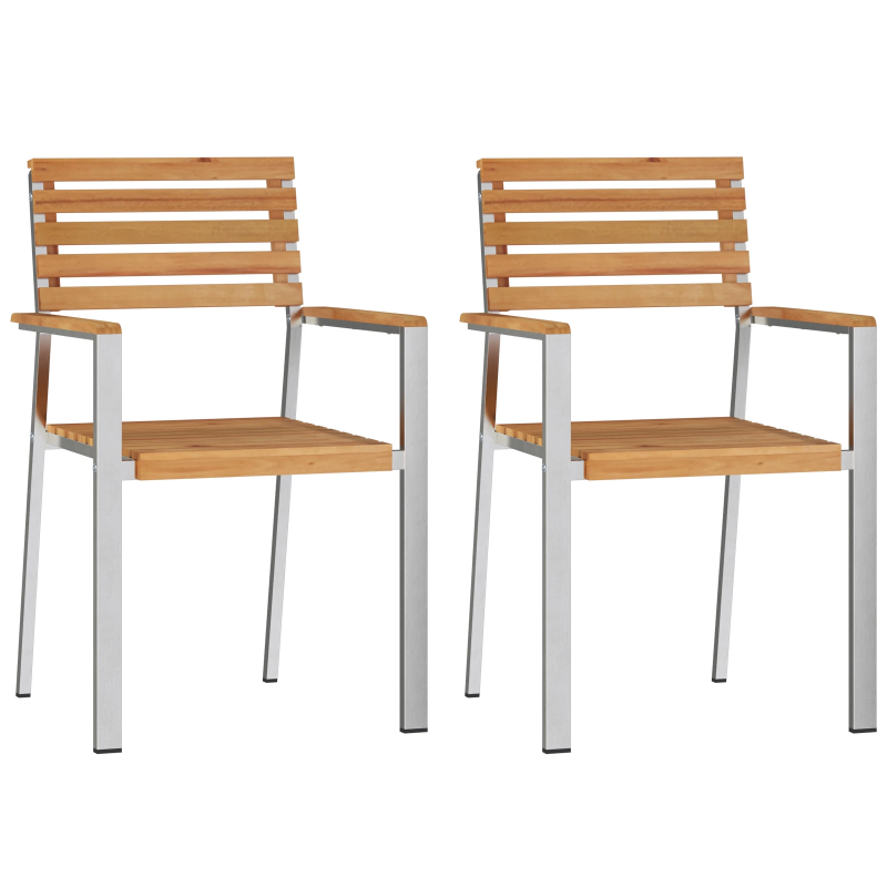 vidaXL Dārza ēdamgalds 3 pcs Brūna Ciets tekša koks