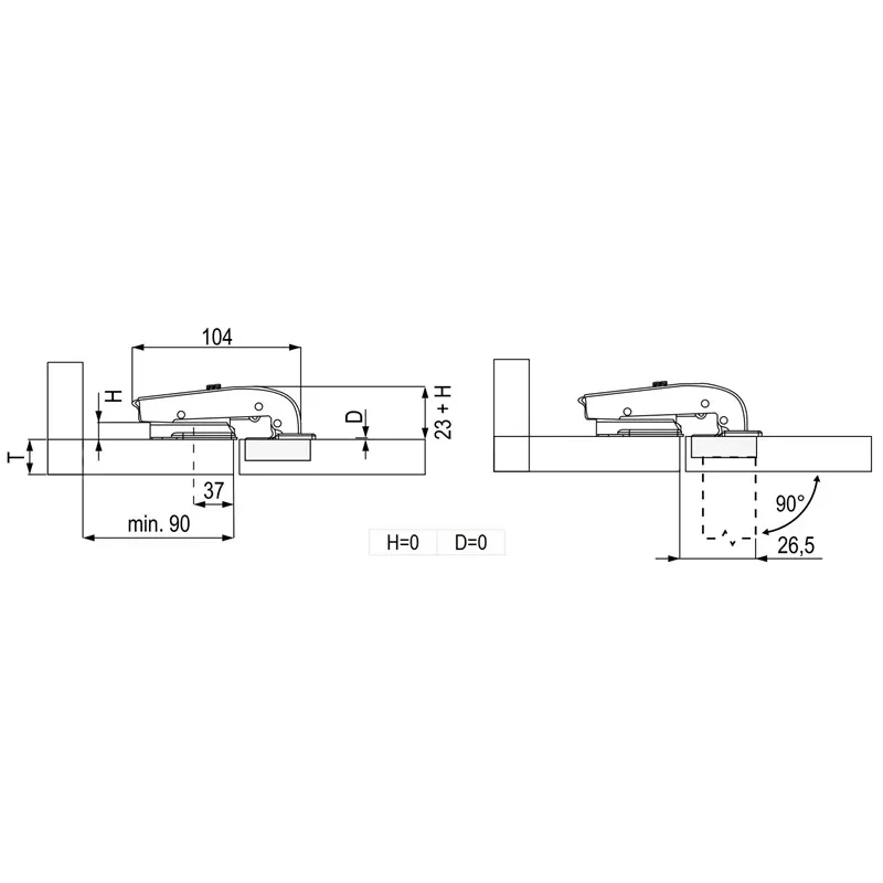 Lankst lygia vidi clip d35 90o h 0 eurov