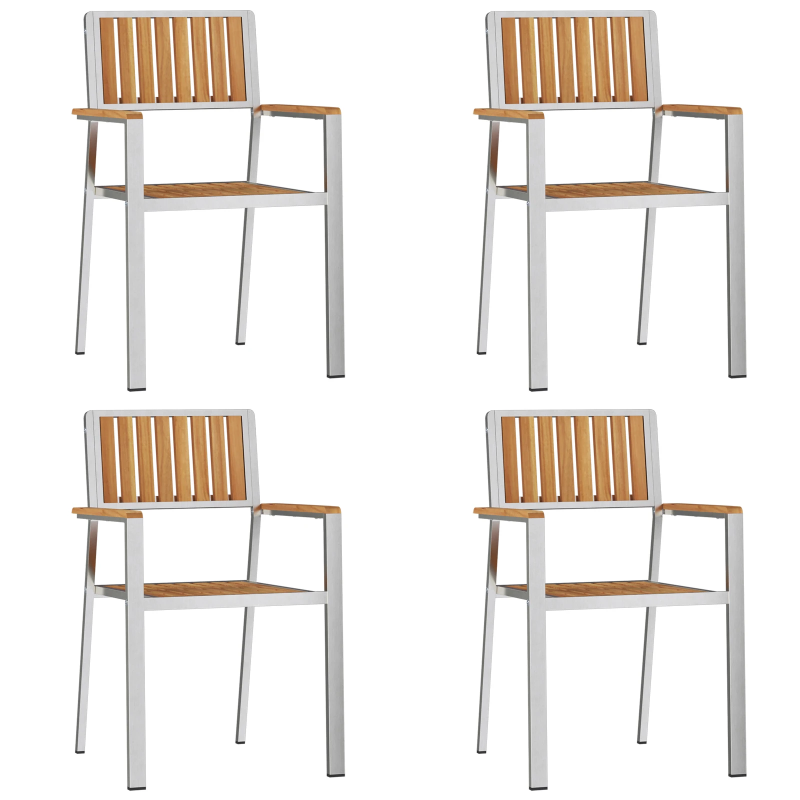 vidaXL Āra ēdamistabas komplekts 5 pcs Brūna Ciets tekša koks