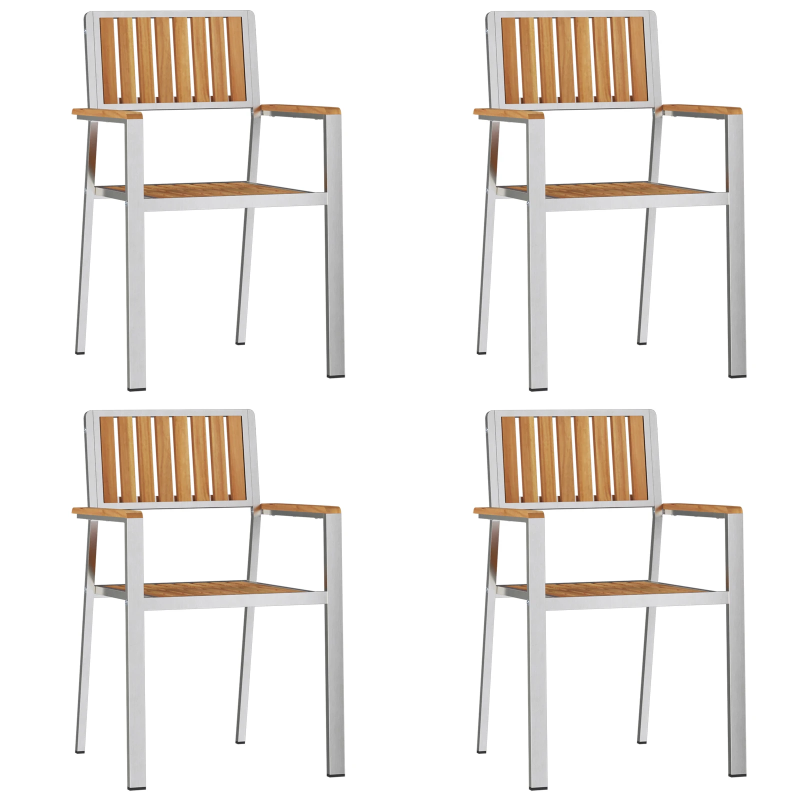 vidaXL Āra ēdamistabas komplekts 5 pcs Brūna Ciets tekša koks