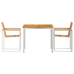 vidaXL Dārza ēdamgalds 3 pcs Brūna Cietā akācijas koks