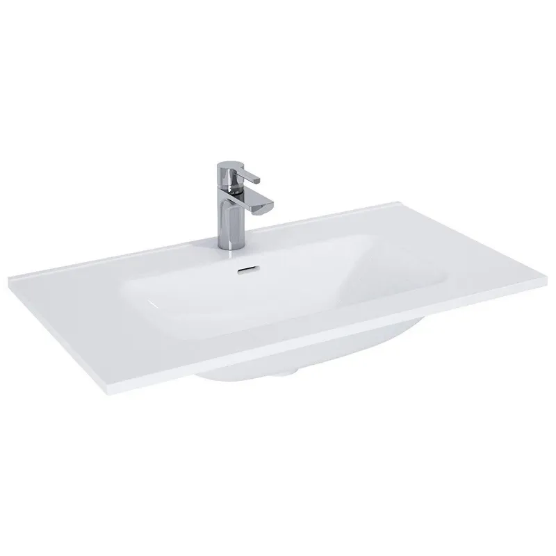 Vannas istabas izlietne Masterjero Skappa, keramika, 80 cm x 46 cm x 12 cm, balta krās.