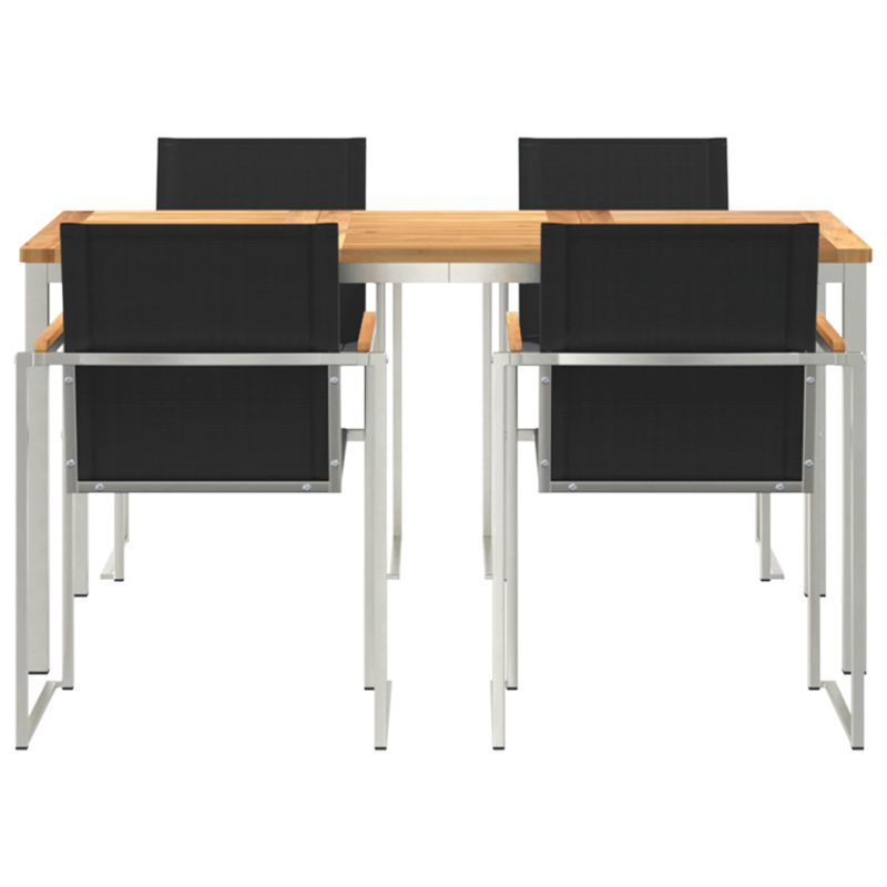 vidaXL Dārza ēdamgalds 5 pcs Brūna Ciets tekša koks