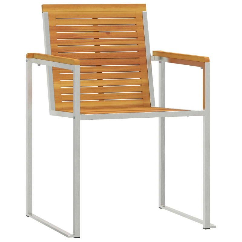 vidaXL Sauļošanās krēsls 3 pcs Brūna Cietā akācijas koks