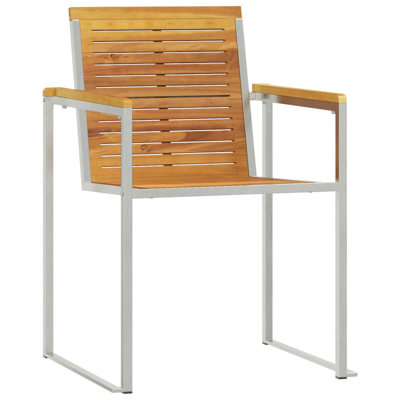 vidaXL Sauļošanās krēsls 3 pcs Brūna Ciets tekša koks