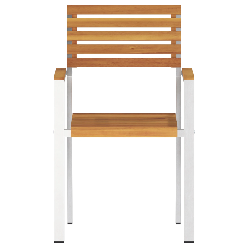 vidaXL Dārza krēsls 6 pcs Eļļa dabīgā Cietā akācijas koks