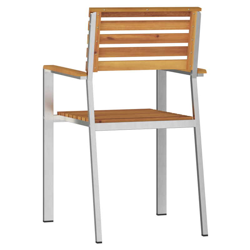 vidaXL Dārza krēsls 6 pcs Eļļa dabīgā Cietā akācijas koks