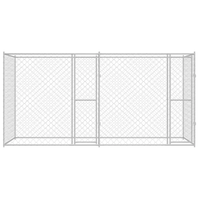 vidaXL Suņu būris Sudraba 400 x 200 x 200 cm Cinkots tērauds