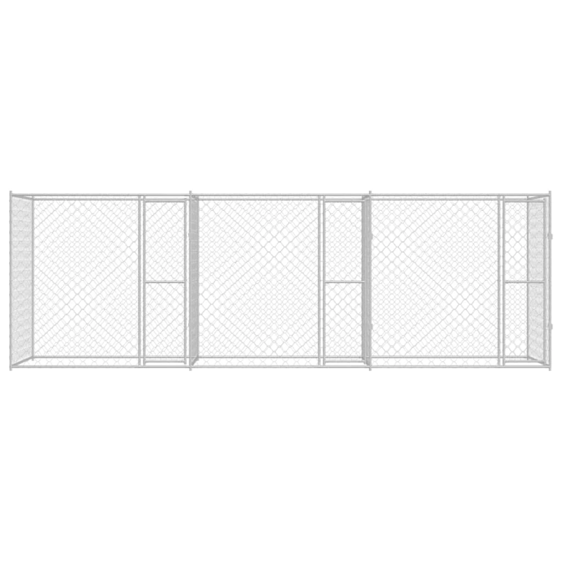 vidaXL Suņu būris Sudraba 600 x 200 x 200 cm Cinkots tērauds