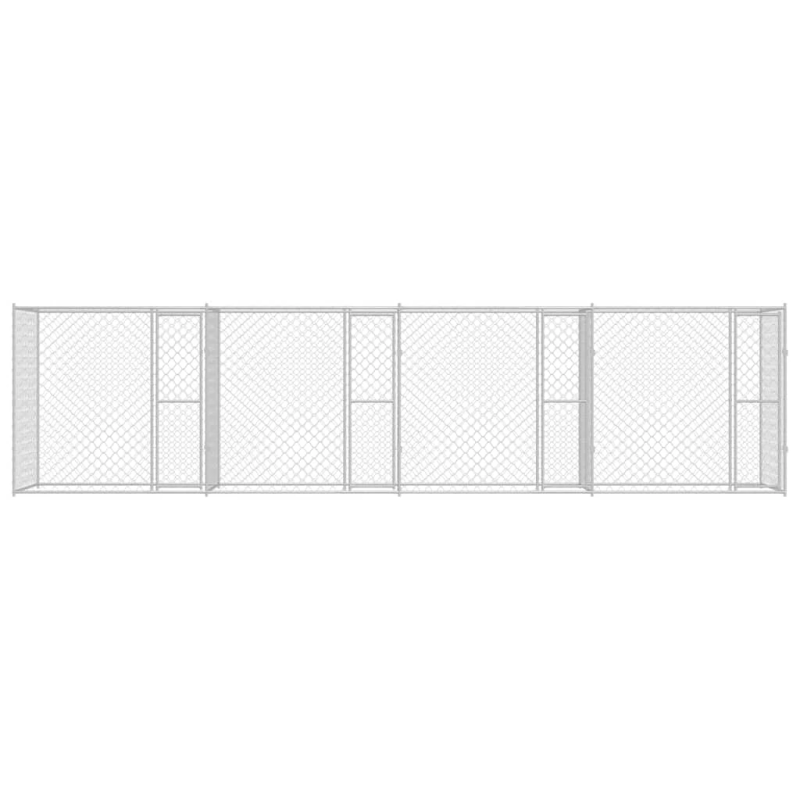 vidaXL Suņu būris Sudraba 800 x 200 x 200 cm Cinkots tērauds