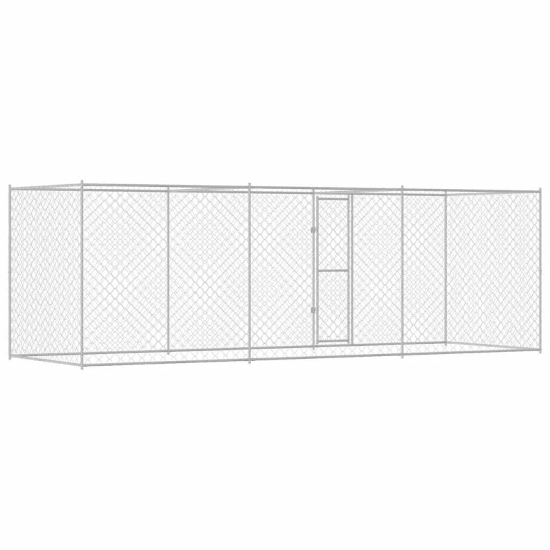 vidaXL Suņu būris Sudraba 600 x 200 x 200 cm Cinkots tērauds