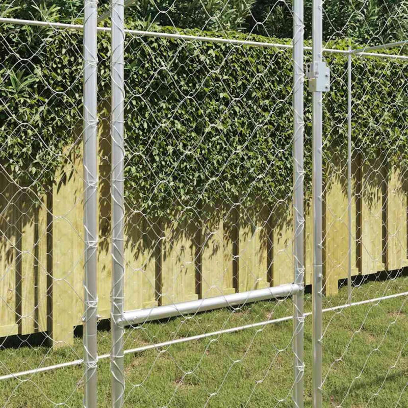 vidaXL Suņu būris Sudraba 800 x 200 x 200 cm Cinkots tērauds