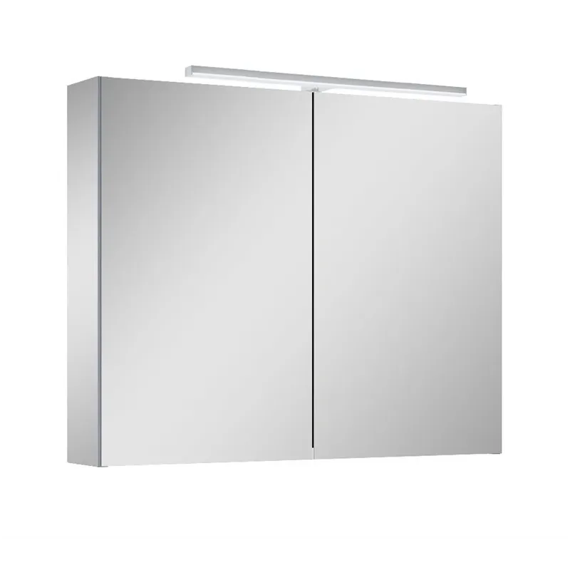 Piekarināms vannas istabas skapis ar spoguli Masterjero Ekoline 168729, pelēka krās., 13.6 cm x 80.6 cm x 63.8 cm