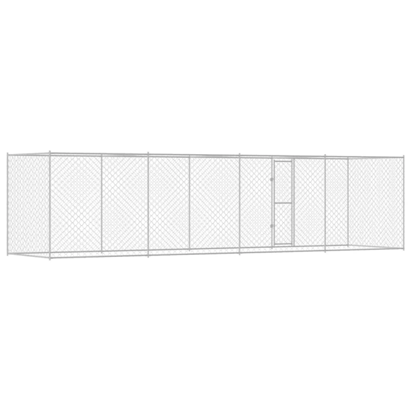 vidaXL Suņu būris Sudraba 800 x 200 x 200 cm Cinkots tērauds
