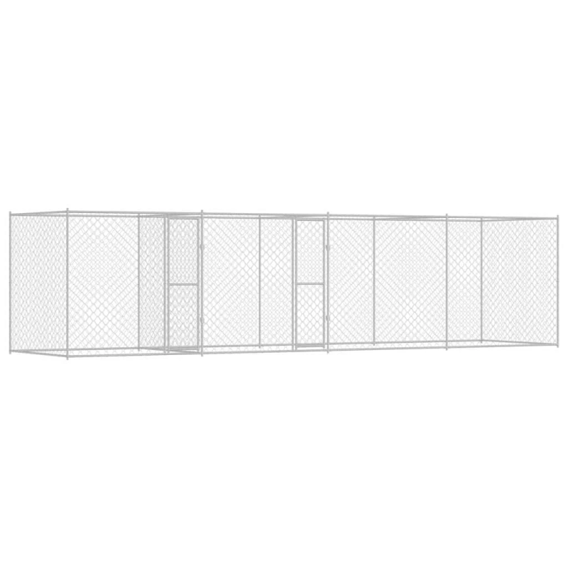 vidaXL Suņu būris Sudraba 800 x 200 x 200 cm Cinkots tērauds