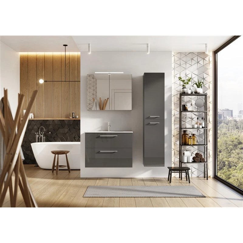 Piekaramais skapis Ekoline 80 ar spoguli un LED