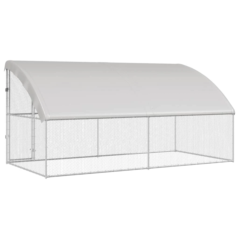 vidaXL Vistu būris 2 pcs Sudraba 400 x 200 x 198,5 cm Cinkots tērauds