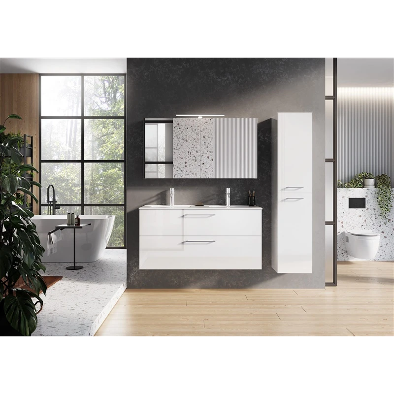 Piekaramais skapītis Ekoline 120 ar spoguli un LED apgaismojumu