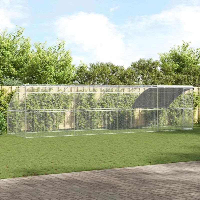 vidaXL Vistu būris 4 pcs Sudraba 800 x 200 x 200 cm Tērauds un PE