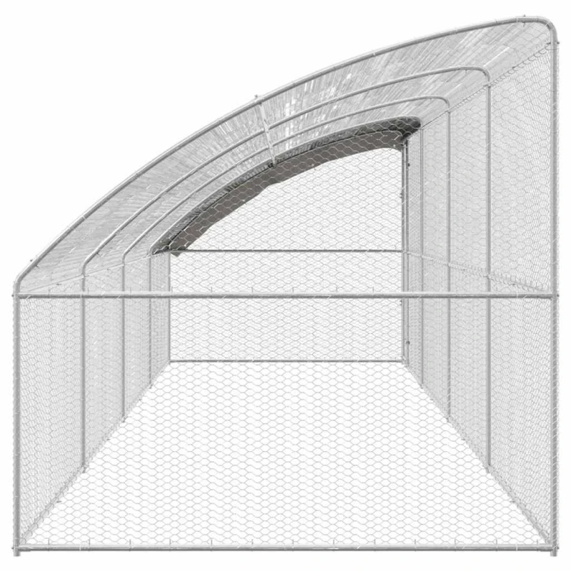 vidaXL Vistu būris 4 pcs Sudraba 800 x 200 x 200 cm Tērauds un PE