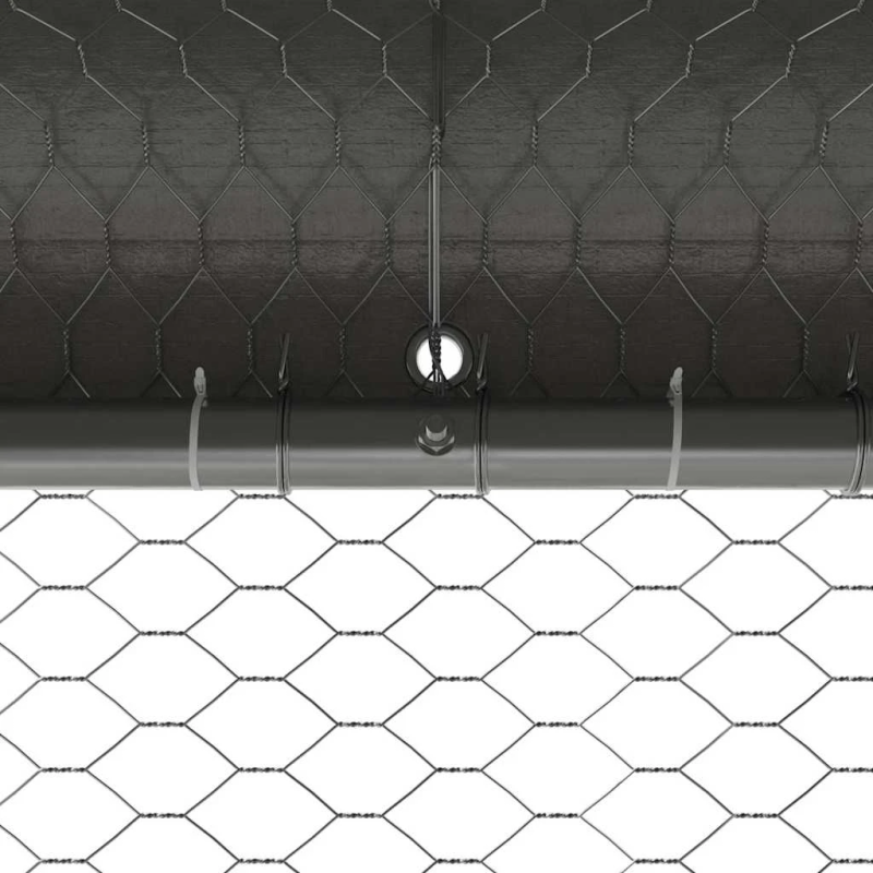 vidaXL Vistu būris 4 pcs Sudraba 800 x 200 x 200 cm Tērauds un PE