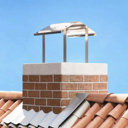 vidaXL Skurstene vāks Sudraba 40 x 40 x 37,5 cm Nerūsējošs tērauds