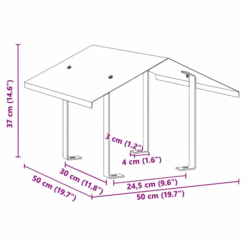 vidaXL Skurstene vāks Sudraba 50 x 50 x 37 cm Nerūsējošs tērauds