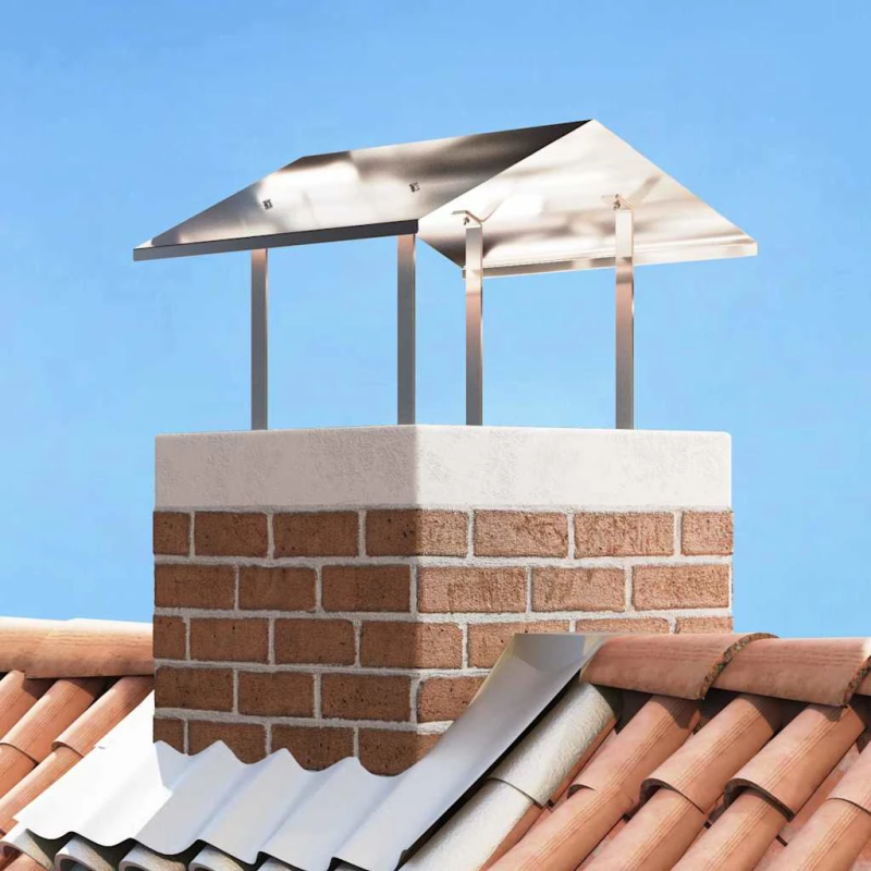 vidaXL Skurstene vāks Sudraba 60 x 60 x 38 cm Nerūsējošs tērauds