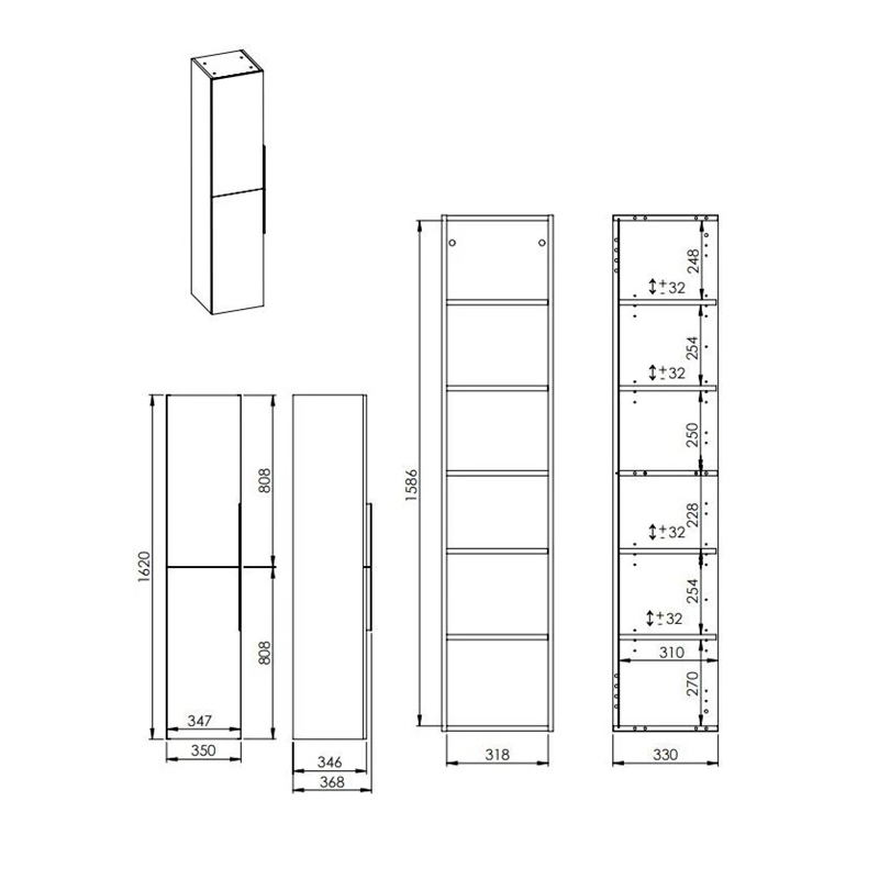 Skapītis masterjero aria 35 2d balts