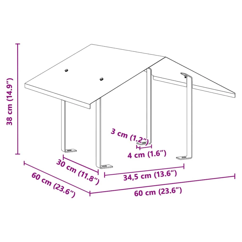 vidaXL Skurstene vāks Sudraba 60 x 60 x 38 cm Nerūsējošs tērauds