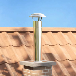 vidaXL Skursteņa galvas pagarinājums Sudraba 24 x 24 x 50 cm