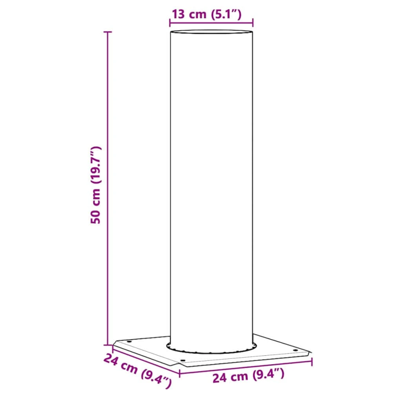 vidaXL Skursteņa galvas pagarinājums Sudraba 24 x 24 x 50 cm