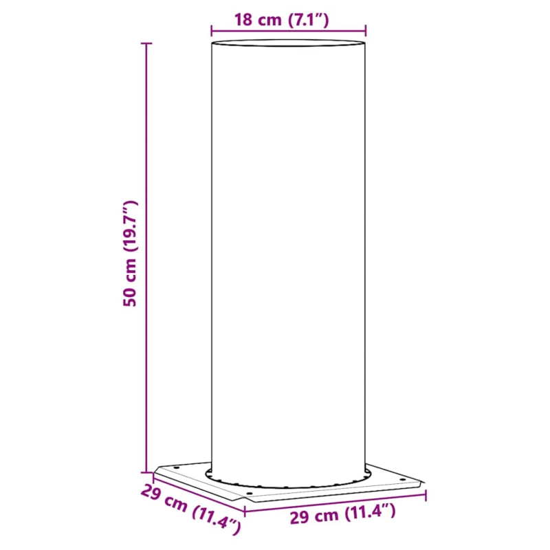 vidaXL Skursteņa galvas pagarinājums Sudraba 29 x 29 x 50 cm