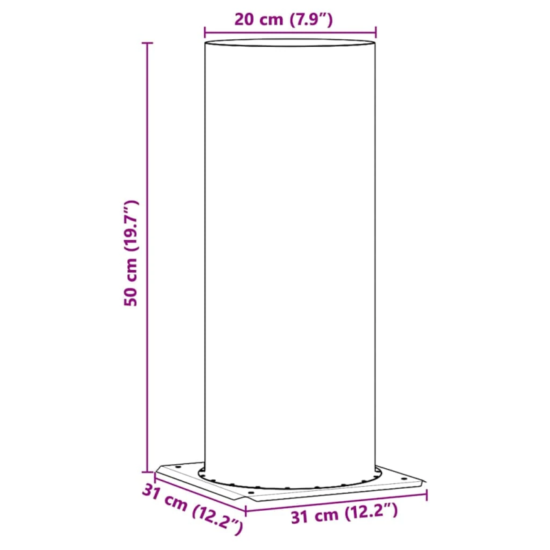 vidaXL Skursteņa galvas pagarinājums Sudraba 31 x 31 x 50 cm
