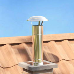 vidaXL Skursteņa pagarinājums Sudraba 25 x 25 x 65 cm