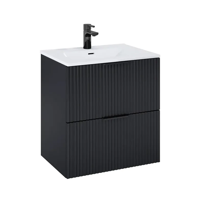 Vannas istabas skapis zem izlietnes Masterjero Deco, melna krās., 45.2 cm x 60 cm x 62.6 cm