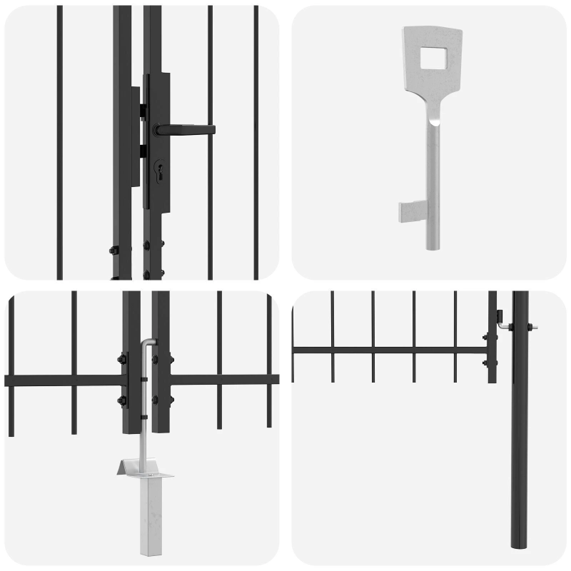 vidaXL Divviru vārti ar slēdzeni Pelēka 299,5 x 199,5 cm Tērauds