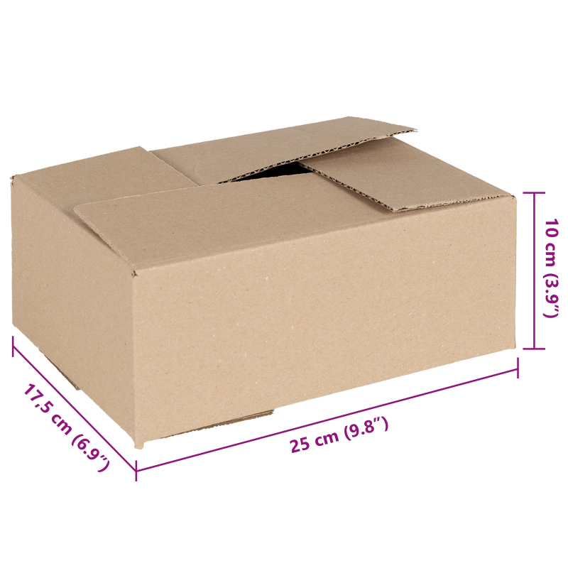 vidaXL Salokāma kaste 50 pcs Dabiska 25 x 17,5 x 10 cm Kartons