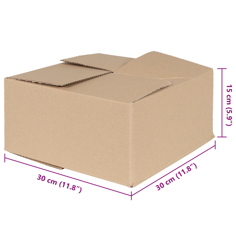 vidaXL Salokāma kaste 50 pcs Dabiska 30 x 30 x 15 cm Kartons