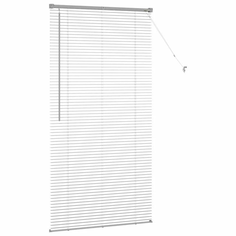 vidaXL Logu žalūzija ar aizkariem Sudraba Alumīnijs