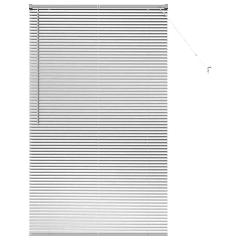 vidaXL Logu žalūzija ar aizkariem Sudraba Alumīnijs