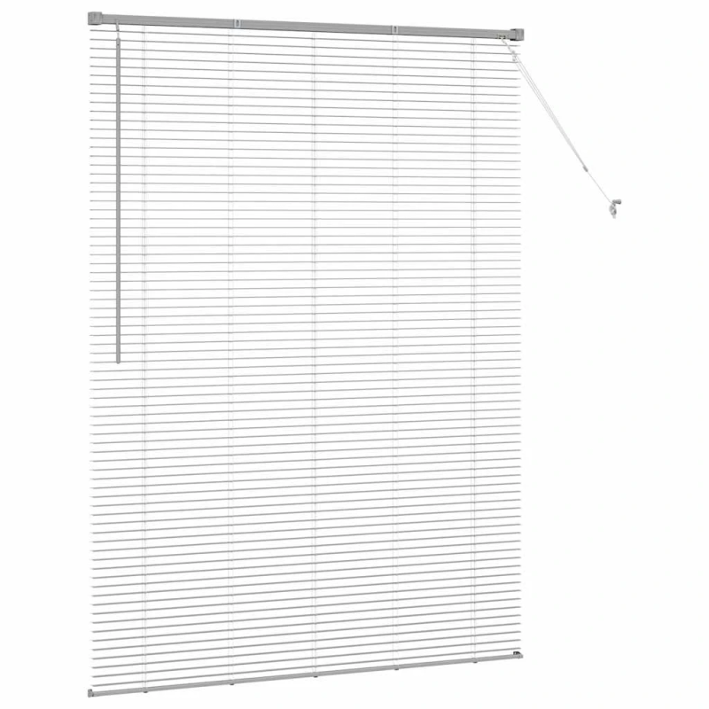 vidaXL Logu žalūzija ar aizkariem Sudraba Alumīnijs