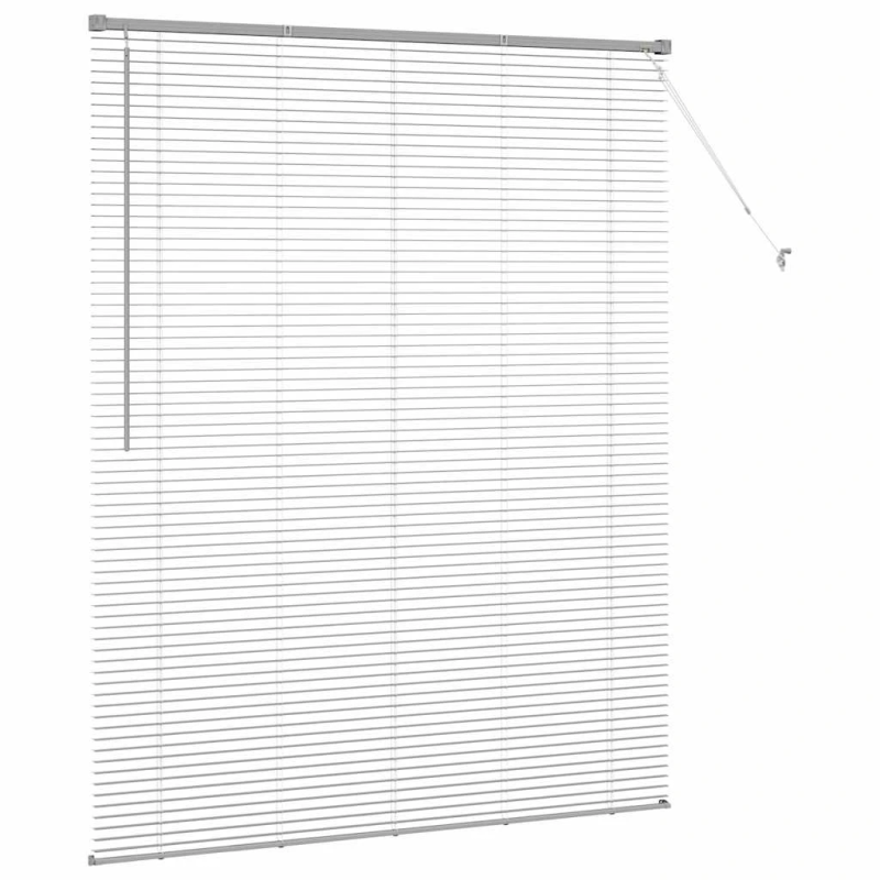 vidaXL Logu žalūzija ar aizkariem Sudraba Alumīnijs