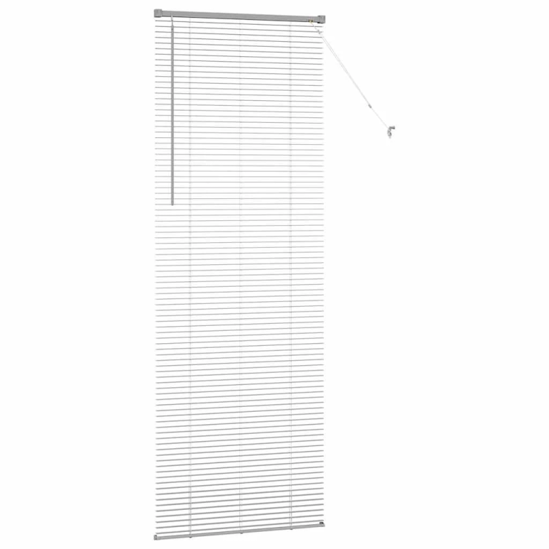 vidaXL Logu žalūzija ar aizkariem Sudraba Alumīnijs