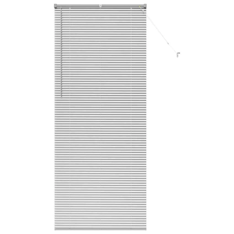 vidaXL Logu žalūzija ar aizkariem Sudraba Alumīnijs