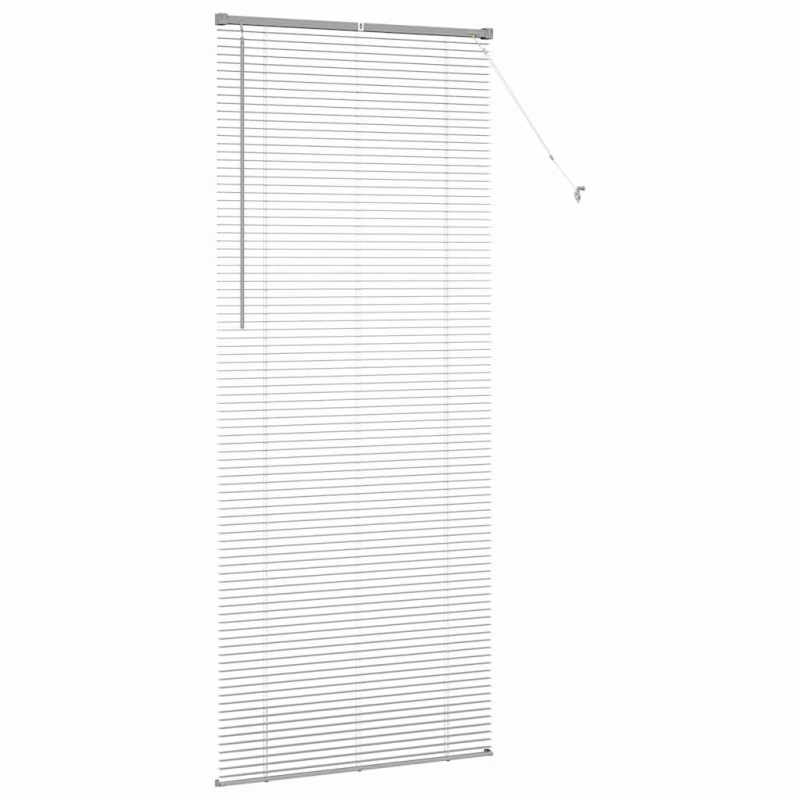 vidaXL Logu žalūzija ar aizkariem Sudraba Alumīnijs