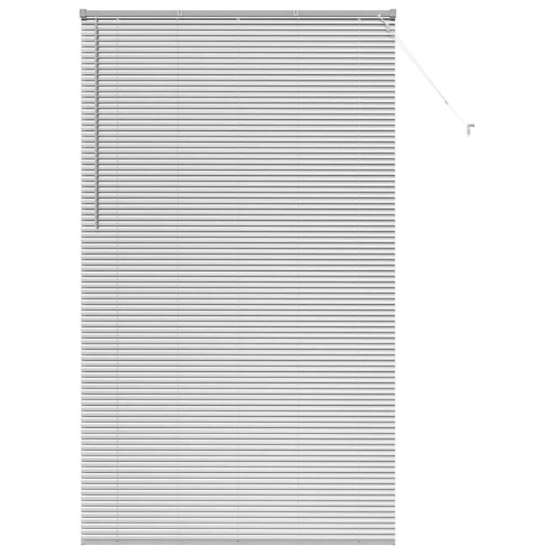 vidaXL Logu žalūzija ar aizkariem Sudraba Alumīnijs