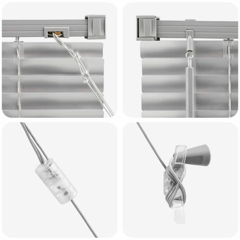 vidaXL Logu žalūzija ar aizkariem Sudraba Alumīnijs