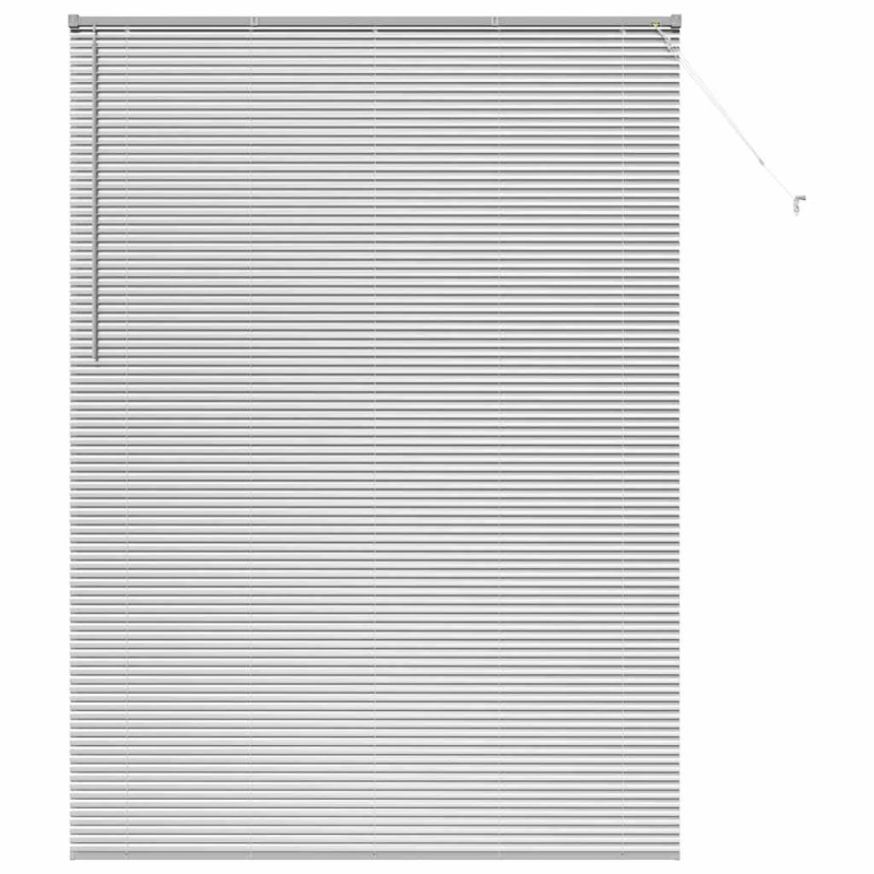 vidaXL Logu žalūzija ar aizkariem Sudraba Alumīnijs