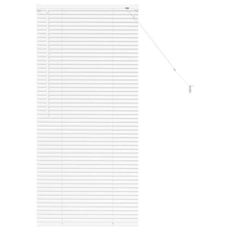 vidaXL Logu žalūzija ar aizkariem Balts Alumīnijs